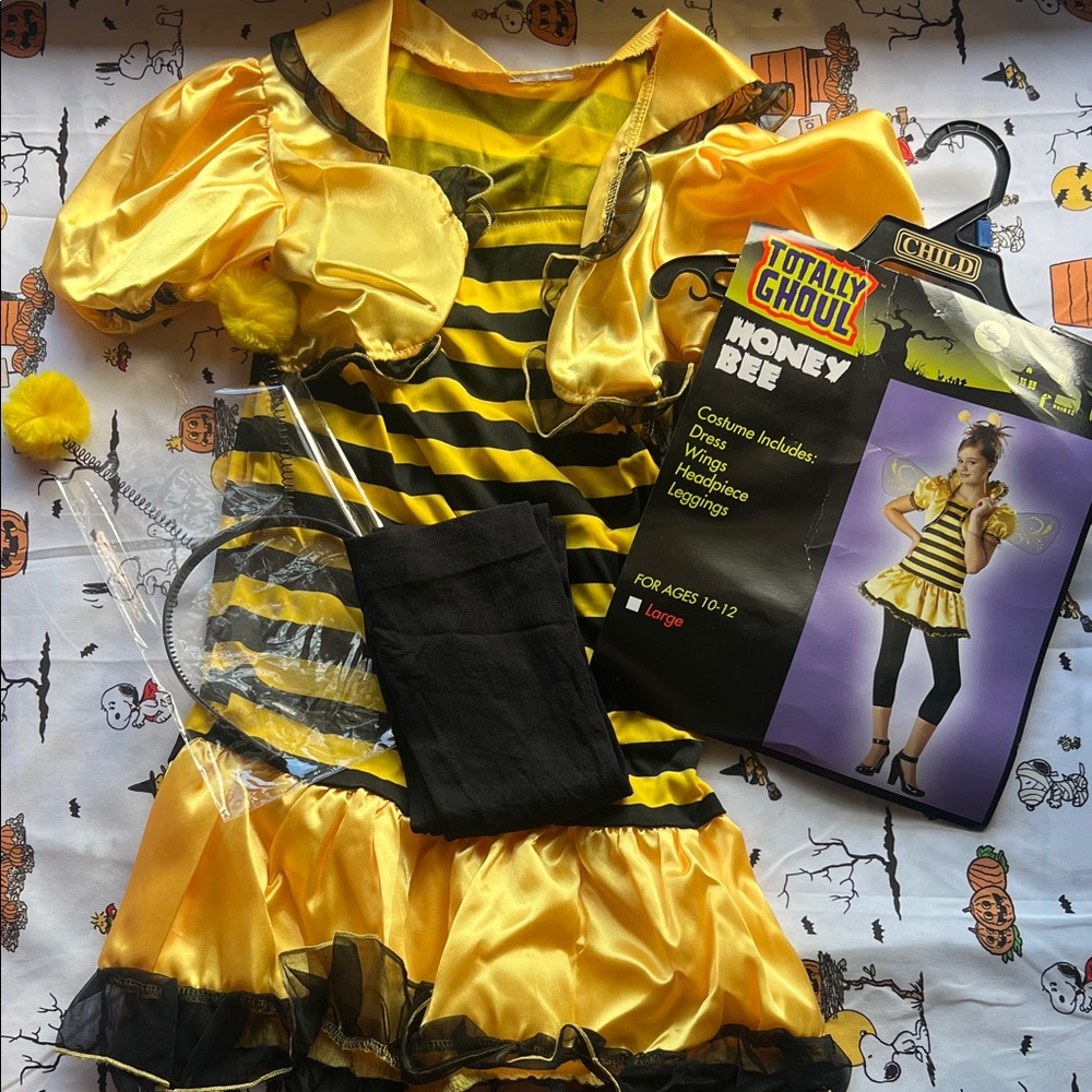 Honey Bee Costume for Kids youth size 10/12 Yellow and Black (3 pieces)